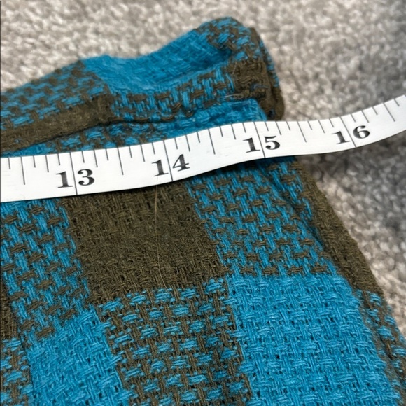 Blue and Brown Checkered Vintage Pencil Skirt - Picture 9 of 12